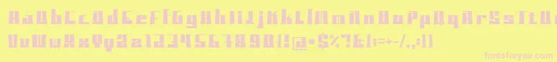 Fonte BlockoTypeface – fontes rosa em um fundo amarelo