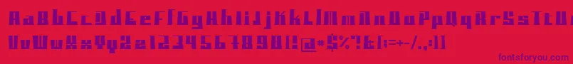 Fonte BlockoTypeface – fontes roxas em um fundo vermelho