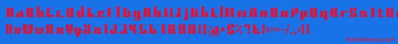 フォントBlockoTypeface – 赤い文字の青い背景