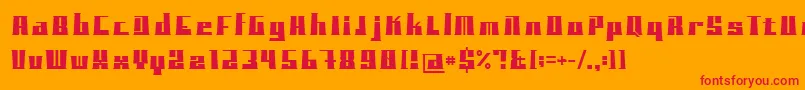BlockoTypeface Font – Red Fonts on Orange Background