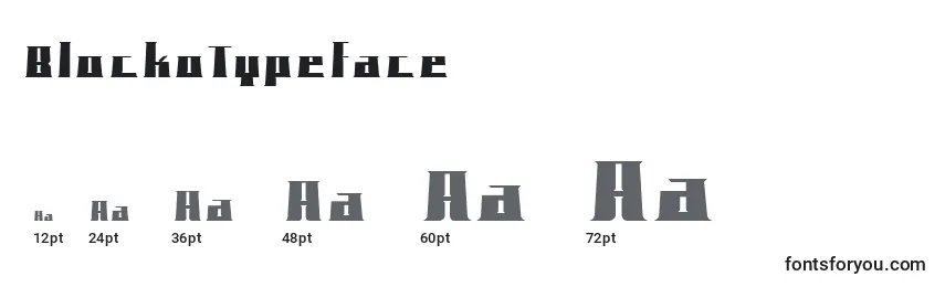 Größen der Schriftart BlockoTypeface