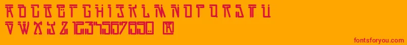 フォントDirtyVega – オレンジの背景に赤い文字