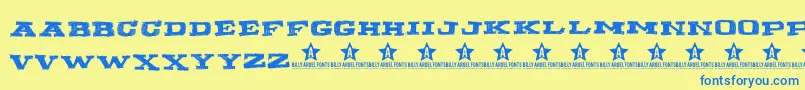 Wannabeme Font – Blue Fonts on Yellow Background
