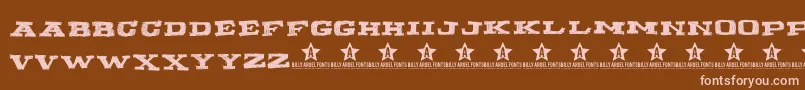 Wannabeme Font – Pink Fonts on Brown Background