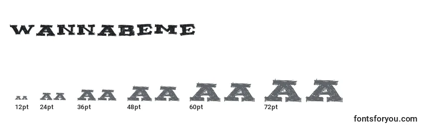 Размеры шрифта Wannabeme