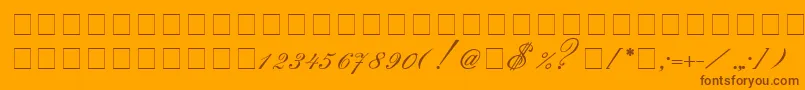 Saksonia Font – Brown Fonts on Orange Background