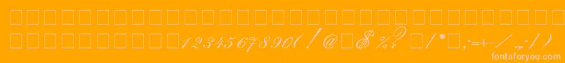 Saksonia Font – Pink Fonts on Orange Background