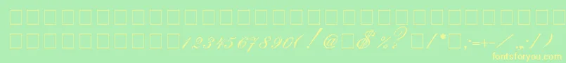 Saksonia Font – Yellow Fonts on Green Background