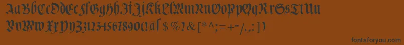 フォントCuxhavenfraktur – 黒い文字が茶色の背景にあります