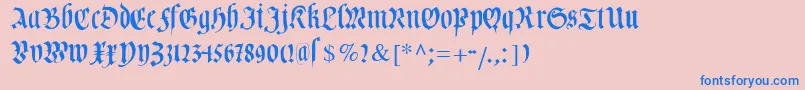 フォントCuxhavenfraktur – ピンクの背景に青い文字