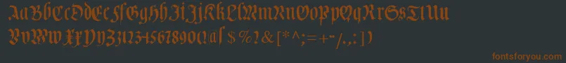 Fonte Cuxhavenfraktur – fontes marrons em um fundo preto