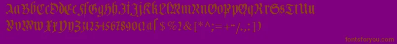 Cuxhavenfraktur-Schriftart – Braune Schriften auf violettem Hintergrund