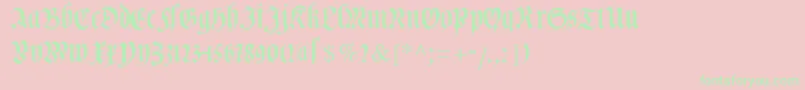 フォントCuxhavenfraktur – ピンクの背景に緑の文字