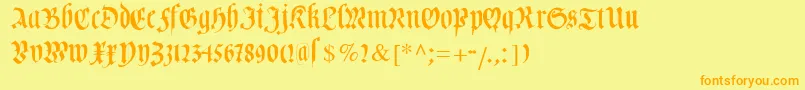 Cuxhavenfraktur Font – Orange Fonts on Yellow Background
