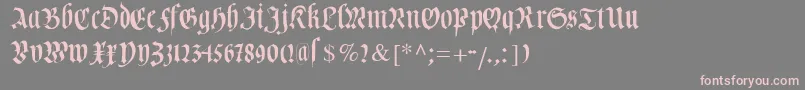 フォントCuxhavenfraktur – 灰色の背景にピンクのフォント