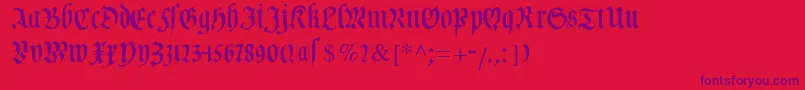 Cuxhavenfraktur Font – Purple Fonts on Red Background