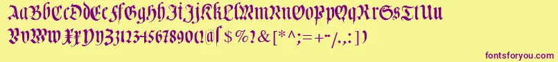 Cuxhavenfraktur Font – Purple Fonts on Yellow Background