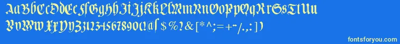 Más sobre la fuente Cuxhavenfraktur fuente Cuxhavenfraktur – Fuentes Amarillas Sobre Fondo Azul