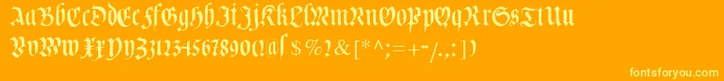 フォントCuxhavenfraktur – オレンジの背景に黄色の文字