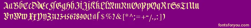 Cuxhavenfraktur Font – Yellow Fonts on Purple Background