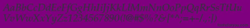 Czcionka PalatinoltstdMediumitalic – czarne czcionki na fioletowym tle