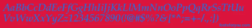 PalatinoltstdMediumitalic Font – Blue Fonts on Red Background