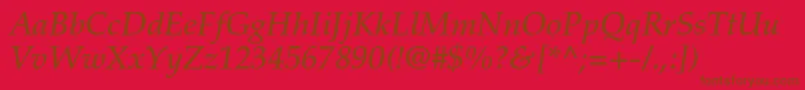 PalatinoltstdMediumitalic Font – Brown Fonts on Red Background