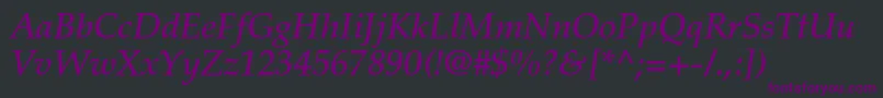 PalatinoltstdMediumitalic Font – Purple Fonts on Black Background