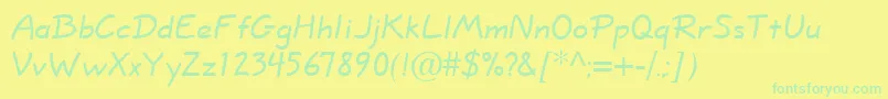 フォントNeatFreakNormal – 黄色い背景に緑の文字