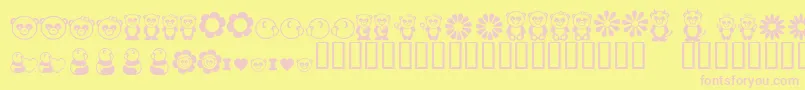 Fonte Pandamonium – fontes rosa em um fundo amarelo