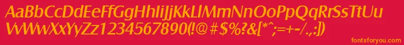 SalzburgMediumita Font – Orange Fonts on Red Background
