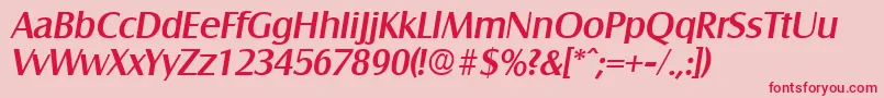 SalzburgMediumita-Schriftart – Rote Schriften auf rosa Hintergrund