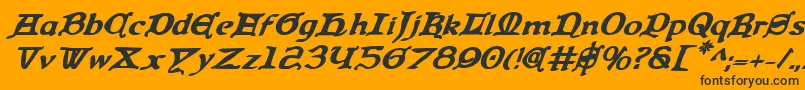 QueenCountryBoldItalic Font – Black Fonts on Orange Background