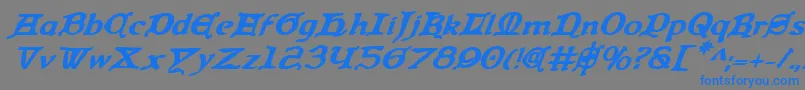 QueenCountryBoldItalic Font – Blue Fonts on Gray Background
