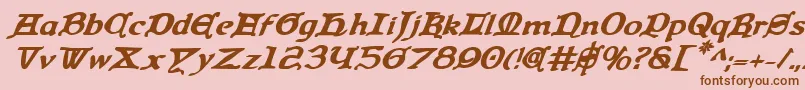 QueenCountryBoldItalic Font – Brown Fonts on Pink Background