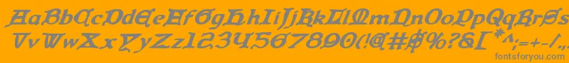 QueenCountryBoldItalic Font – Gray Fonts on Orange Background