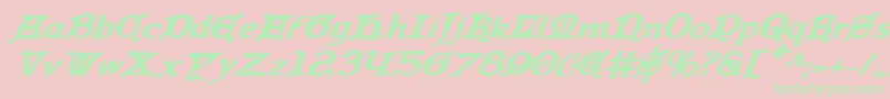 QueenCountryBoldItalic Font – Green Fonts on Pink Background