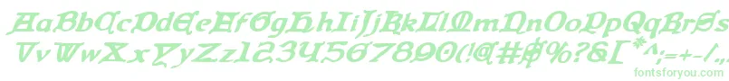 QueenCountryBoldItalic Font – Green Fonts on White Background