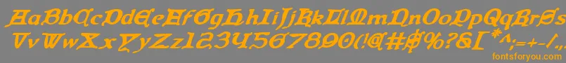 QueenCountryBoldItalic Font – Orange Fonts on Gray Background