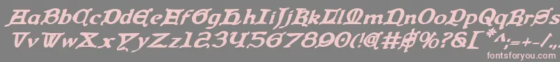 QueenCountryBoldItalic Font – Pink Fonts on Gray Background