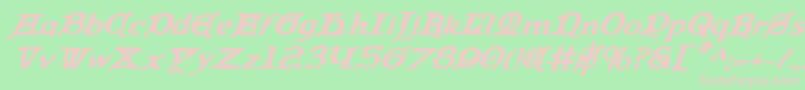 QueenCountryBoldItalic Font – Pink Fonts on Green Background