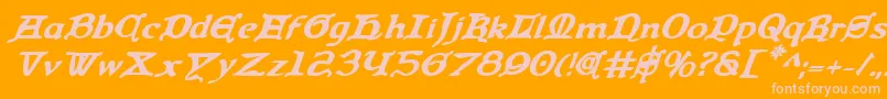 QueenCountryBoldItalic Font – Pink Fonts on Orange Background