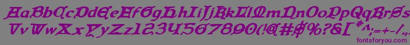 QueenCountryBoldItalic Font – Purple Fonts on Gray Background
