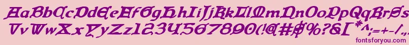 QueenCountryBoldItalic Font – Purple Fonts on Pink Background