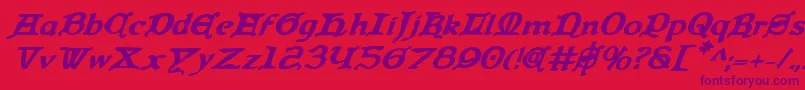 QueenCountryBoldItalic Font – Purple Fonts on Red Background
