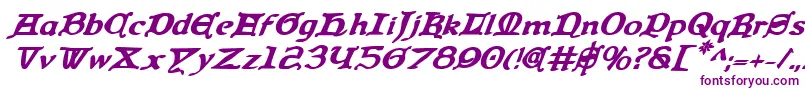 QueenCountryBoldItalic Font – Purple Fonts on White Background