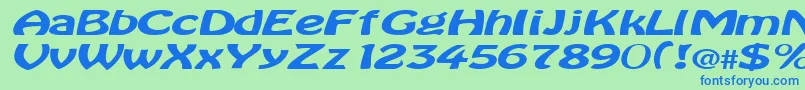 BataviaRegularTtext Font – Blue Fonts on Green Background