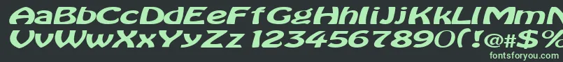 フォントBataviaRegularTtext – 黒い背景に緑の文字