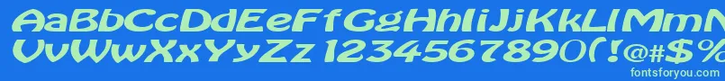 BataviaRegularTtext Font – Green Fonts on Blue Background