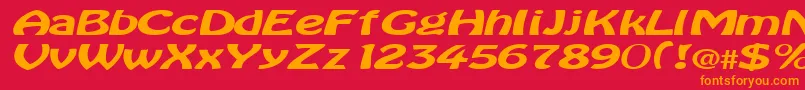 BataviaRegularTtext Font – Orange Fonts on Red Background